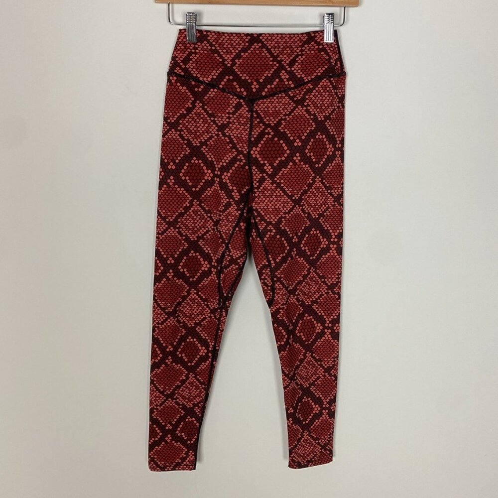Balance Athletica Copperhead Red Snake Print Ascend Full Length‎ Leggings Womens